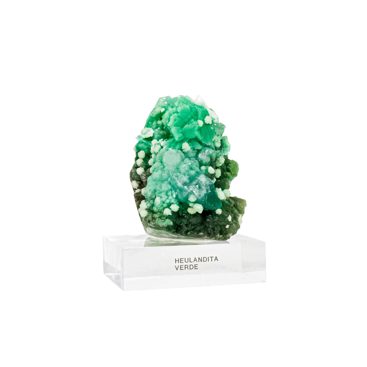 Pedra Heulandita Verde na Base Acrílica ( Exclusiva ) - Coleção 342 gramas