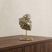 Pedra Pirita Bruta na Base Metal Banho Ouro 300 a 400 gramas