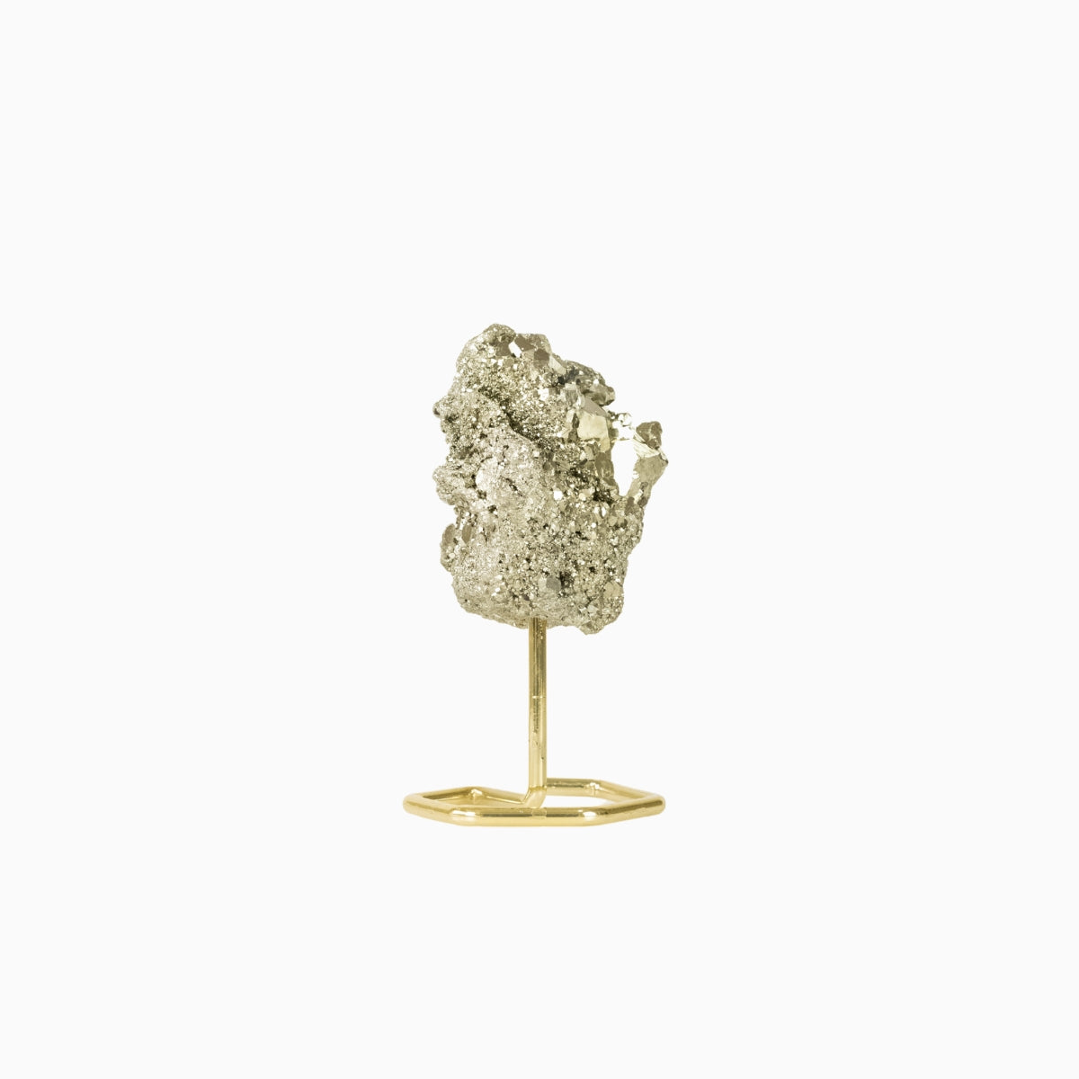 Pedra Pirita Bruta na Base Metal Banho Ouro 443 gramas
