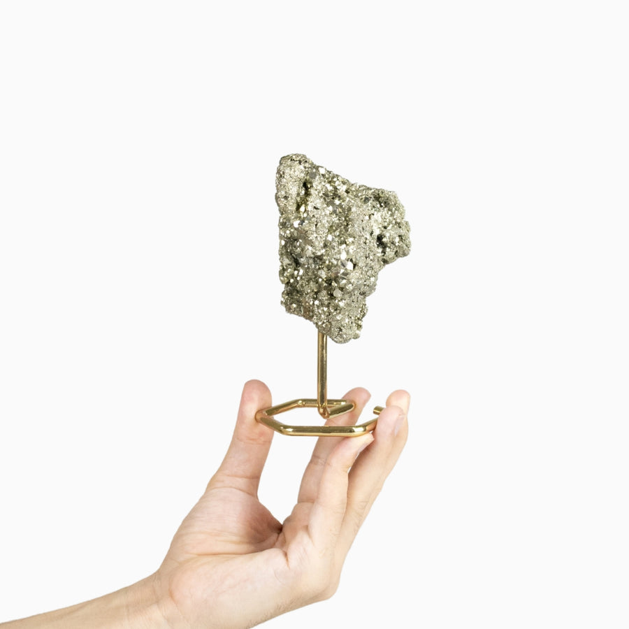 Pedra Pirita Bruta na Base Metal Banho Ouro 513 gramas