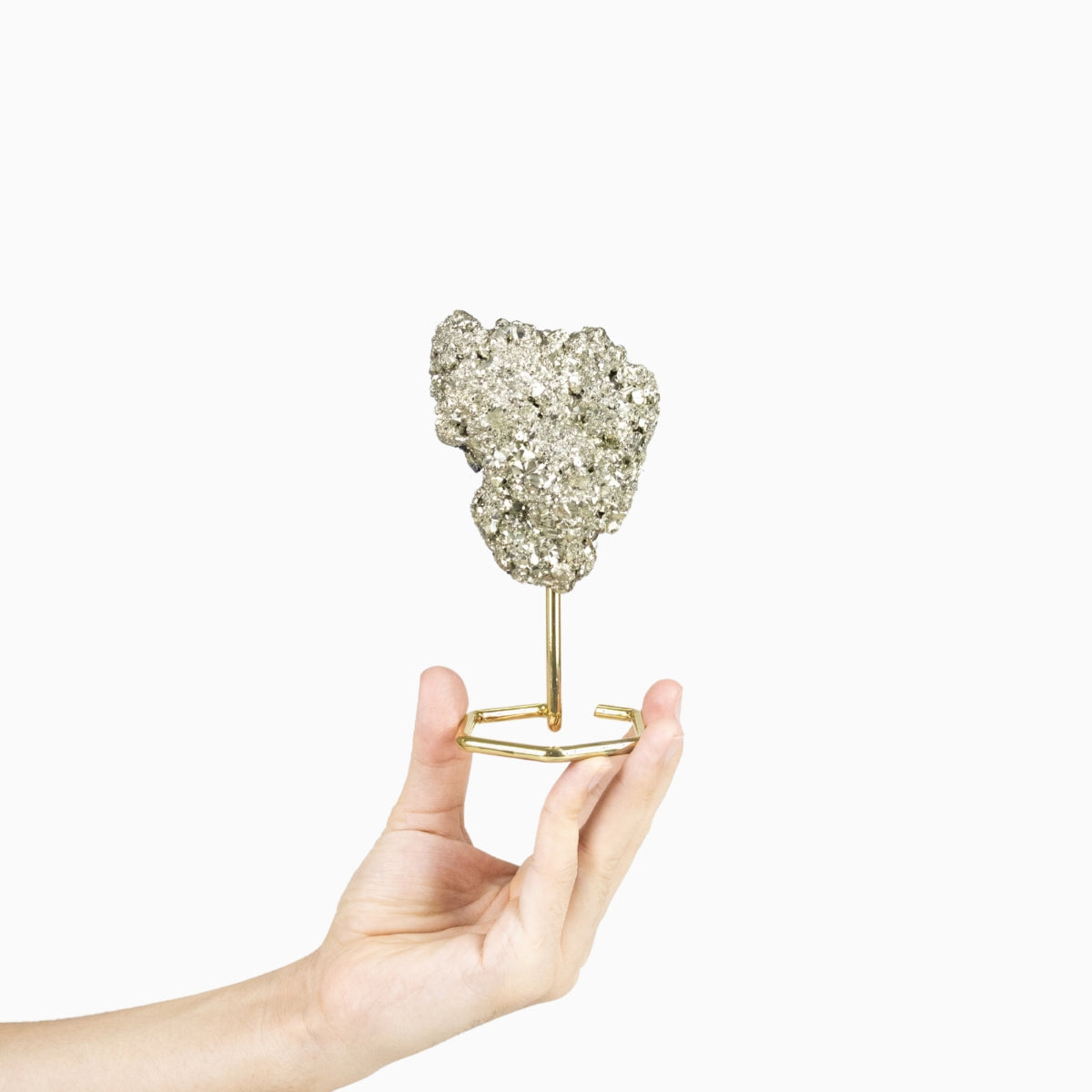 Pedra Pirita Bruta na Base Metal Banho Ouro 529 gramas