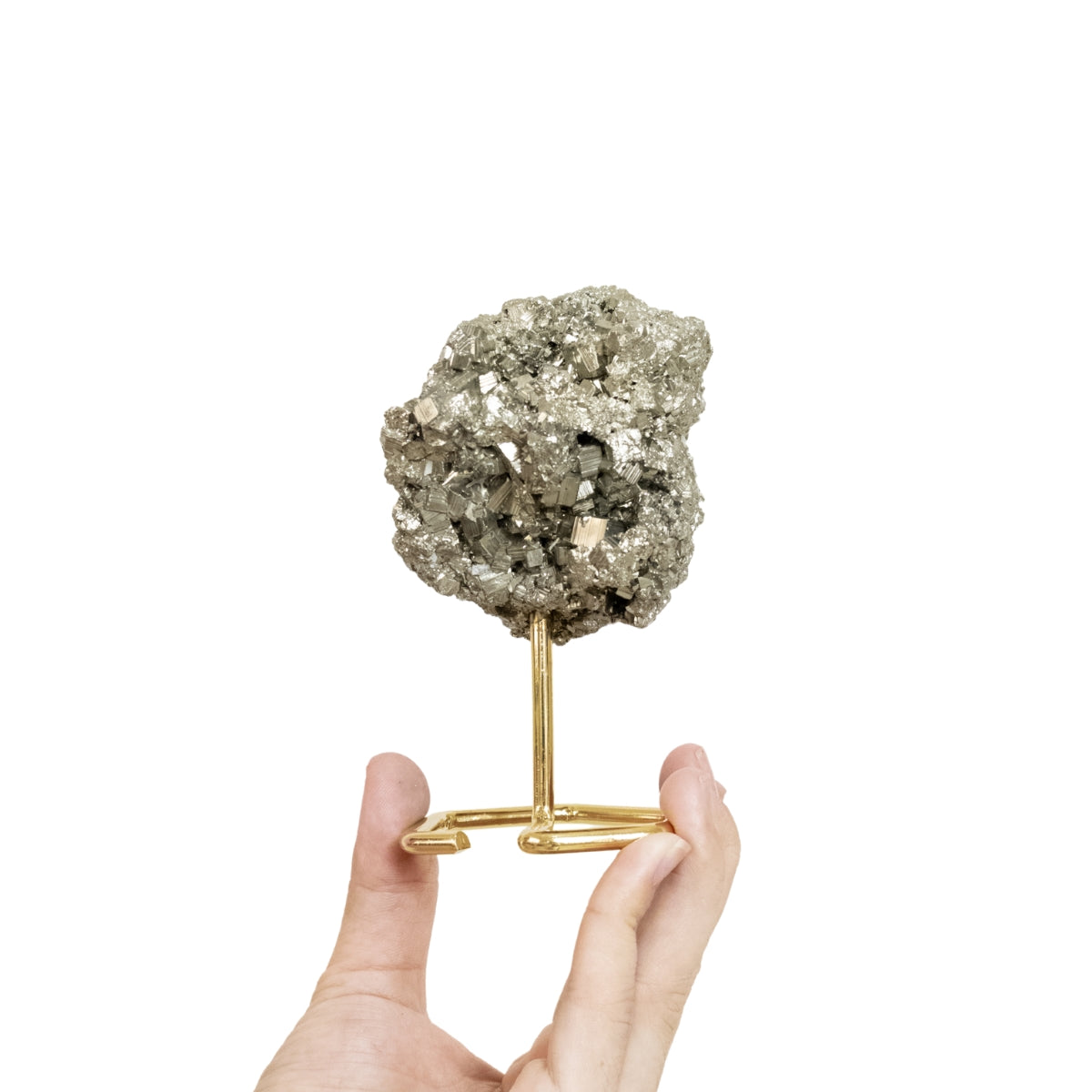 Pedra Pirita Bruta na Base Metal Banho Ouro 560 gramas