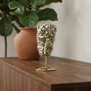 Pedra Pirita Bruta na Base Metal Banho Ouro 641 gramas