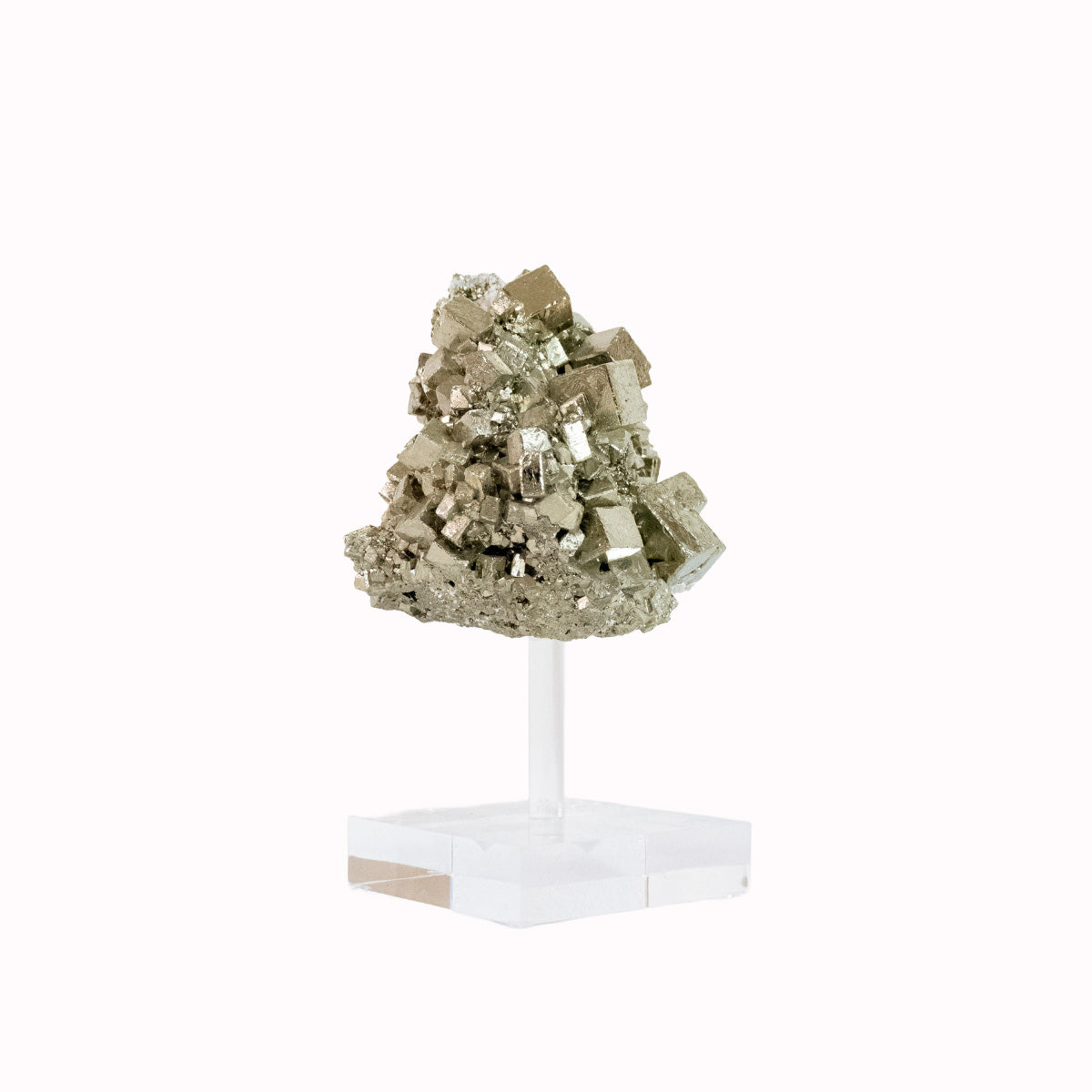 Pedra Pirita Cúbica de Navajun Espanha Base Acrílica 1,700 Kg (coleção)