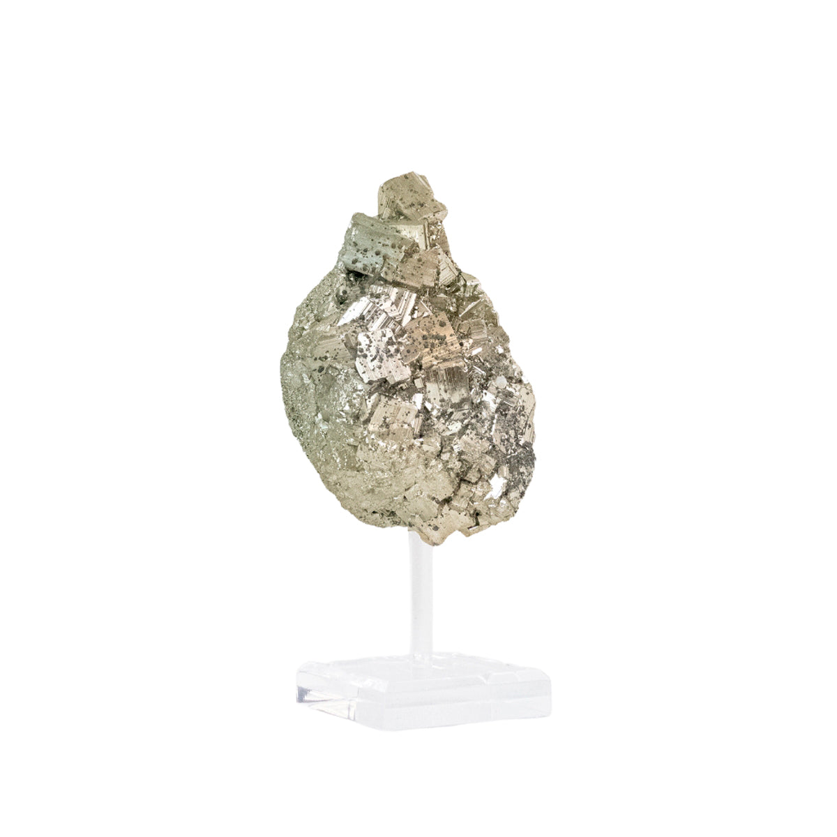 Pedra Pirita Cúbica de Navajun Espanha Base Acrílica 2,796 Kg (coleção)