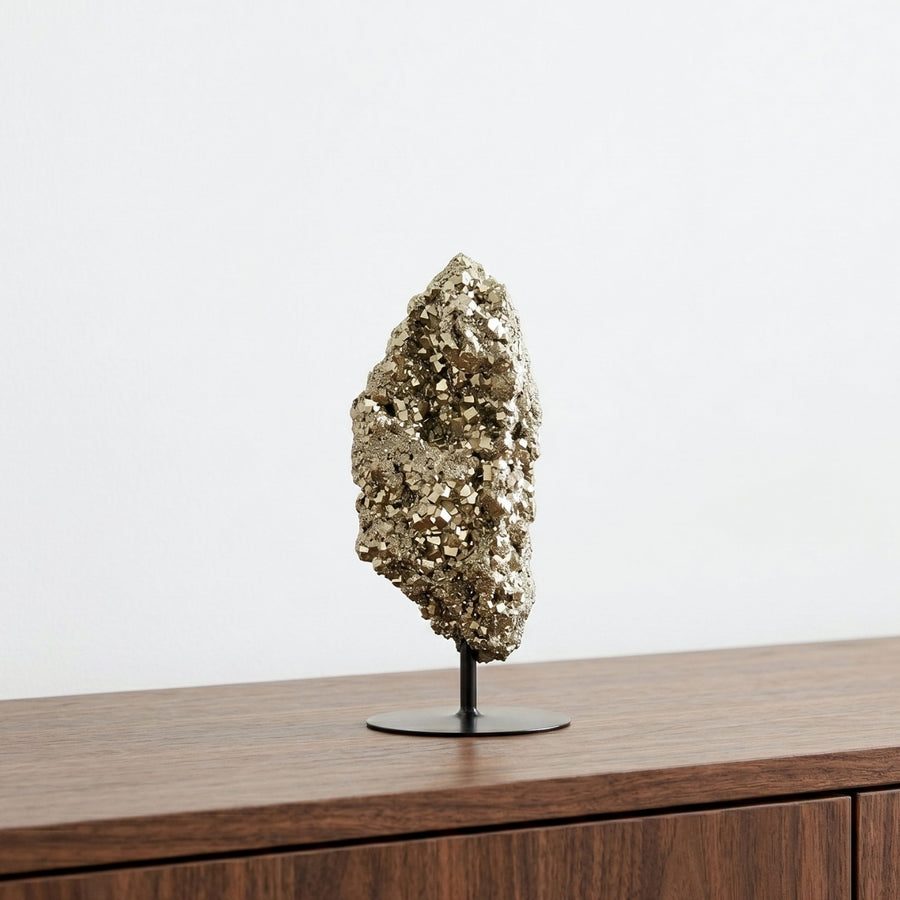 Pedra Pirita Cristalizada na Base Metal 1,187 kg