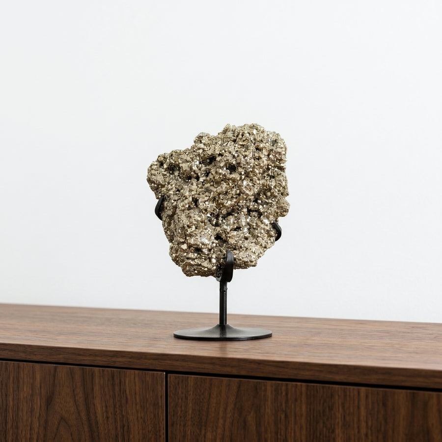Pedra Pirita Cristalizada na Base Metal 1,326 kg