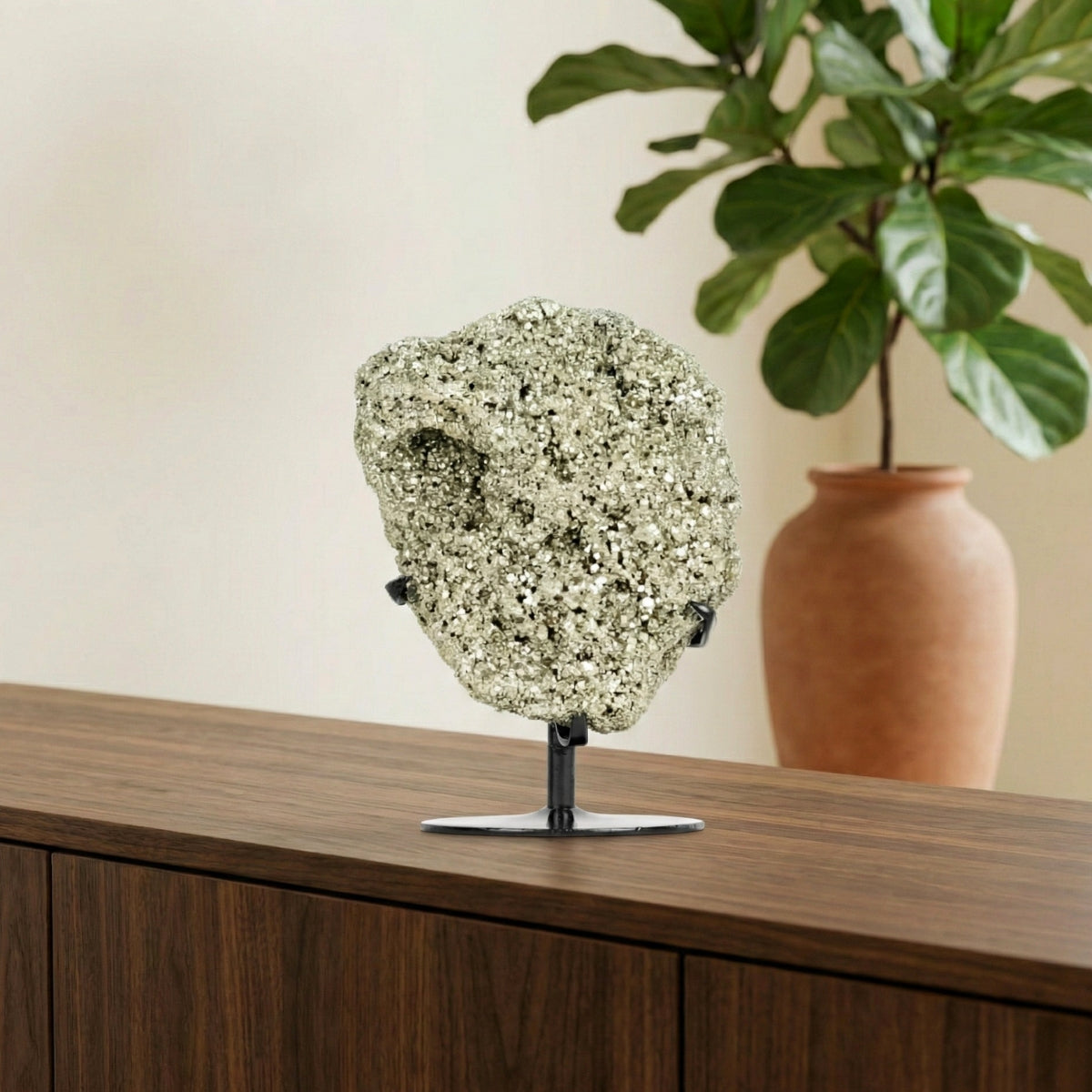 Pedra Pirita Cristalizada na Base Metal 2,040 kg