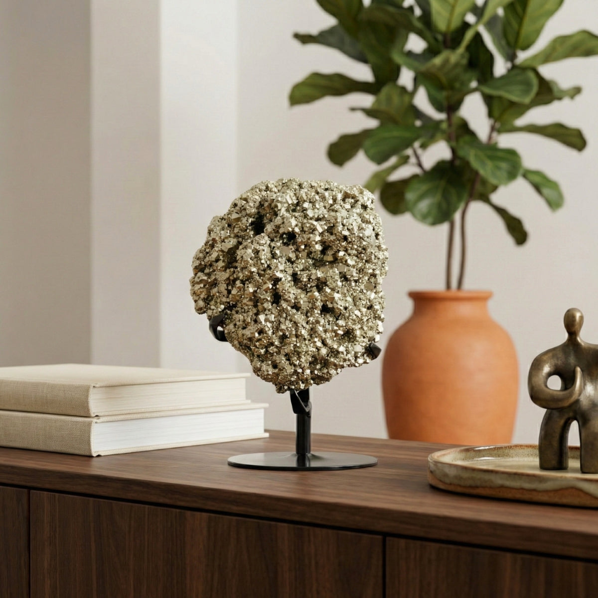 Pedra Pirita Cristalizada na Base Metal 2,413 kg