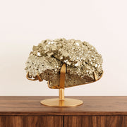 Pedra Pirita Grande Cúbica de Navajun Espanha Base Metal Cor Dourado 32,95 kg