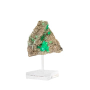 Pedra Pirita com Inclusão de Fluorita Verde Natural na Base Acrílica - formação rara ( Coleção )