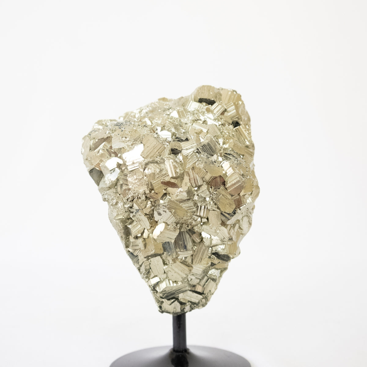 Pedra Pirita de Navajun Espanha Extra na Base de Metal Preto 2,494 kg