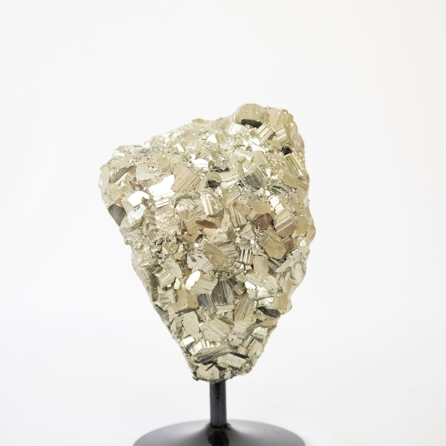 Pedra Pirita de Navajun Espanha Extra na Base de Metal Preto 2,494 kg