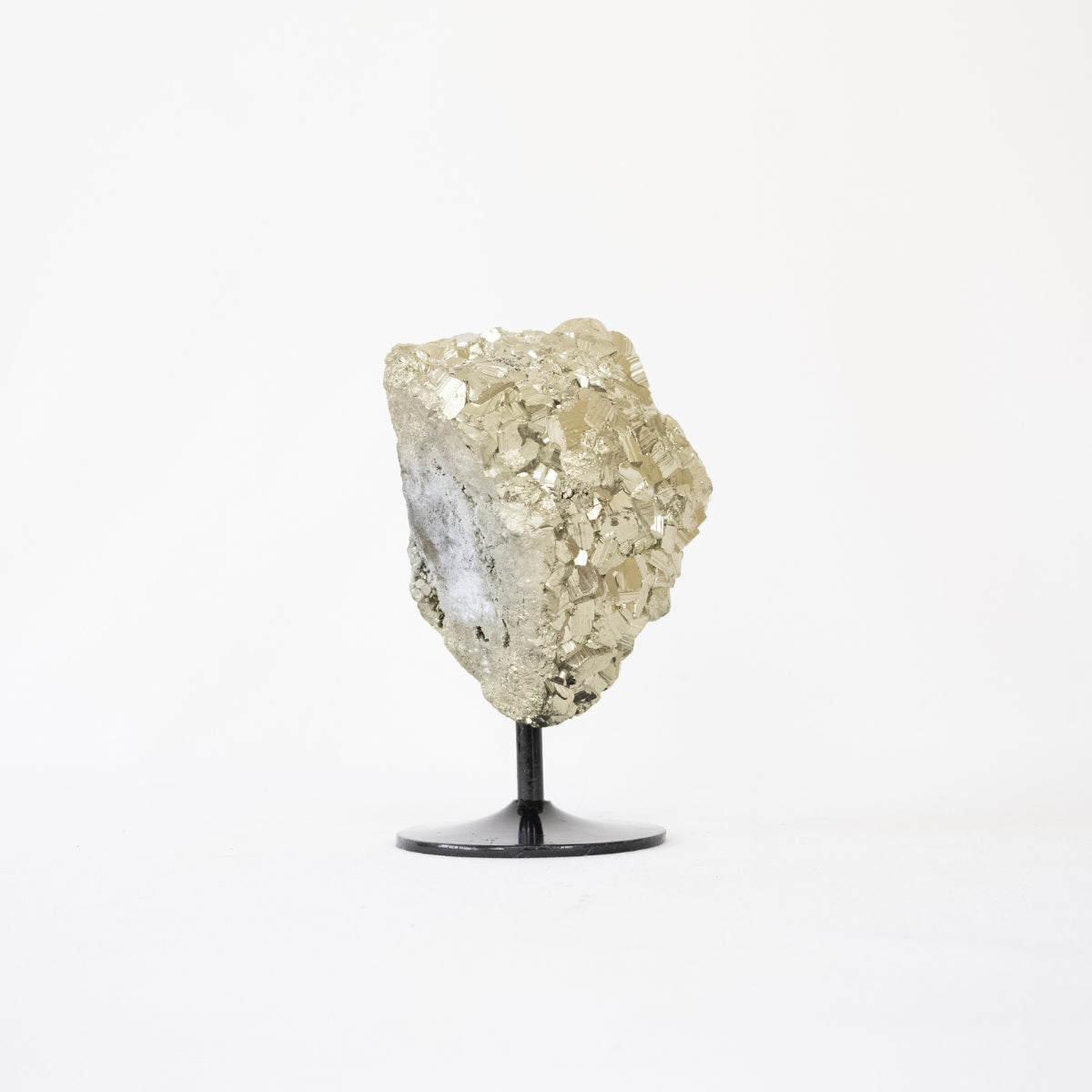 Pedra Pirita de Navajun Espanha Extra na Base de Metal Preto 2,494 kg