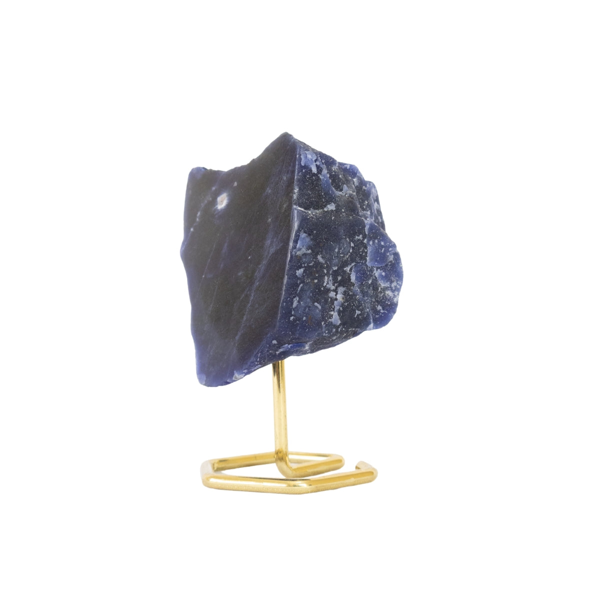 Pedra Sodalita Bruta na Base Metal Banho Ouro 539 gramas