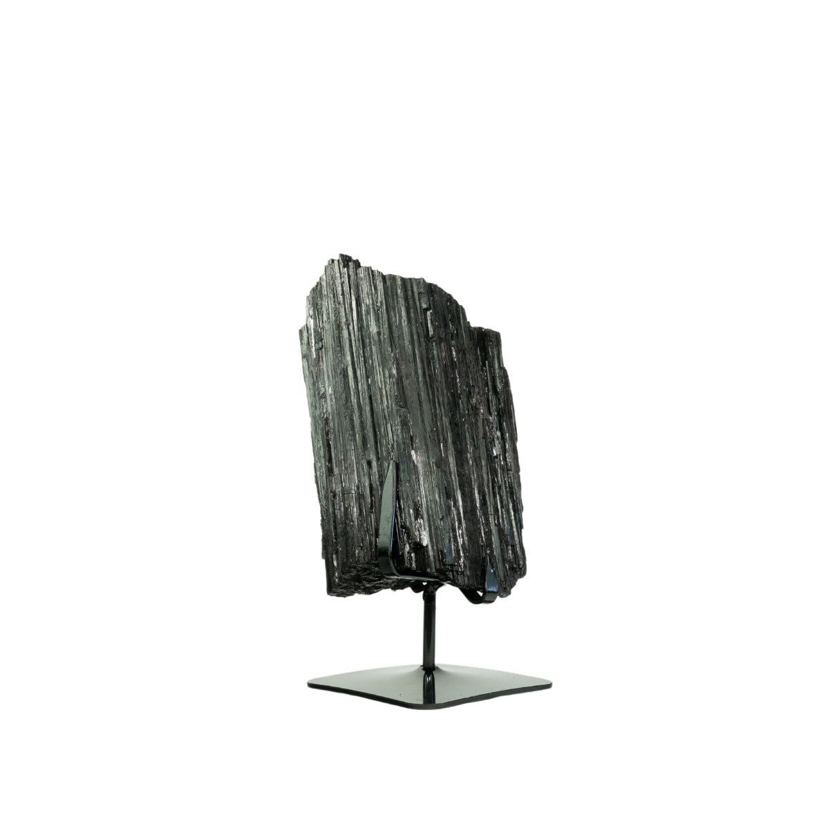 Pedra Turmalina Negra Bruta Grande na Base Metal Preto 10,550 kg
