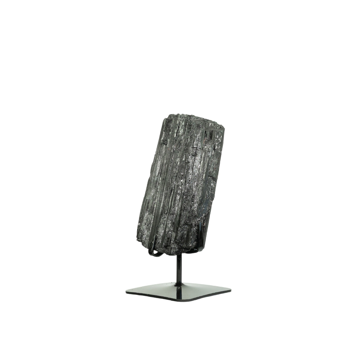 Pedra Turmalina Negra Bruta Grande na Base Metal Preto 10,550 kg