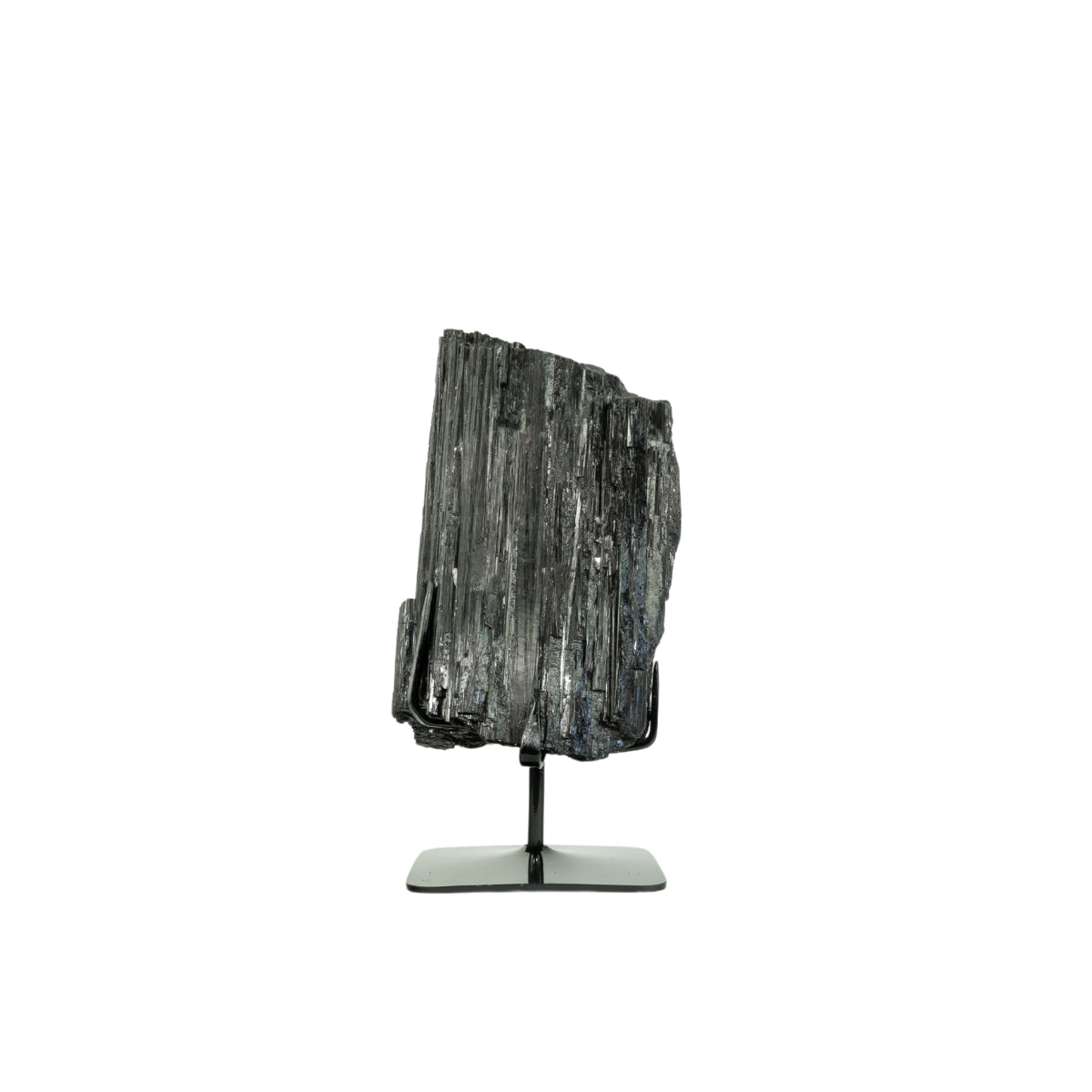 Pedra Turmalina Negra Bruta Grande na Base Metal Preto 10,550 kg