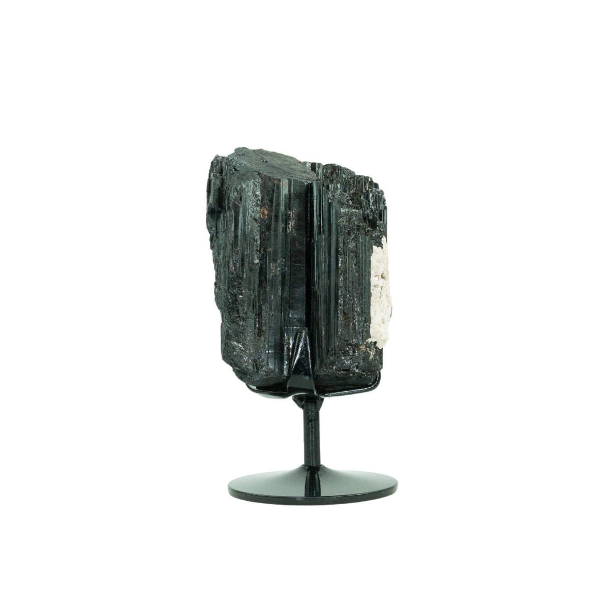 Pedra Turmalina Negra Bruta na Base Metal Preto 1,190 kg