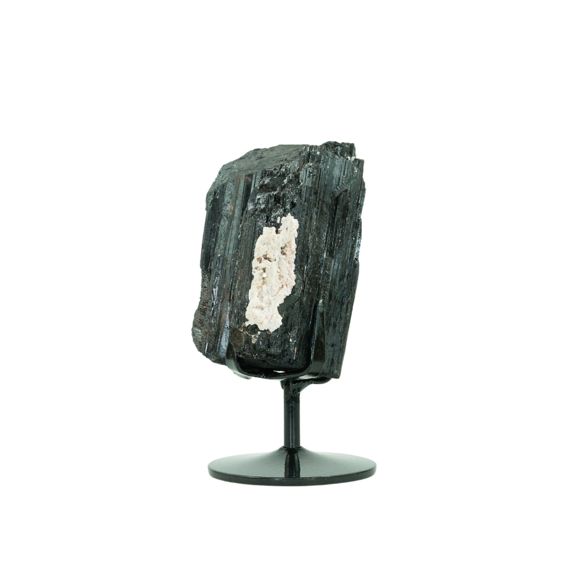 Pedra Turmalina Negra Bruta na Base Metal Preto 1,190 kg