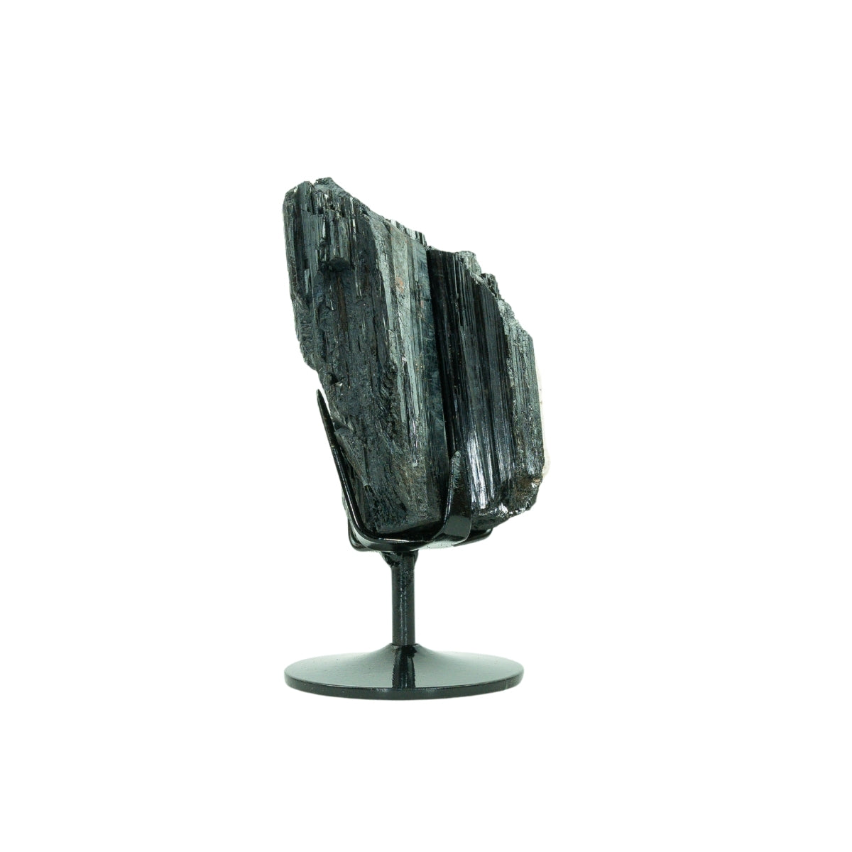 Pedra Turmalina Negra Bruta na Base Metal Preto 1,190 kg