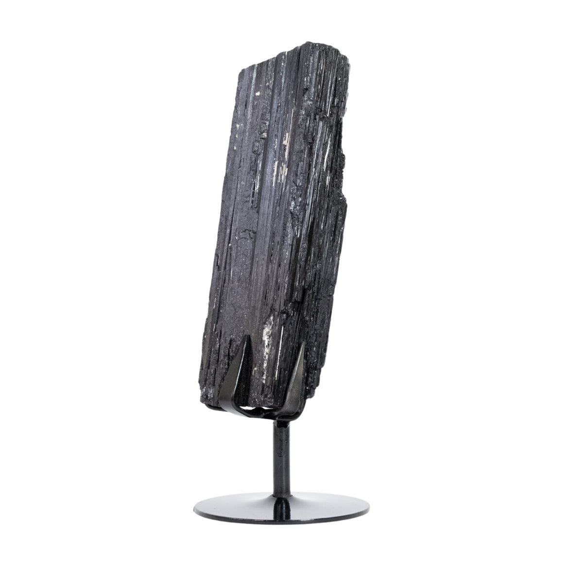 Pedra Turmalina Negra Bruta na Base Metal Preto 2,00 kg