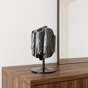 Pedra Turmalina Negra Bruta na Base Metal Preto 2,040 kg