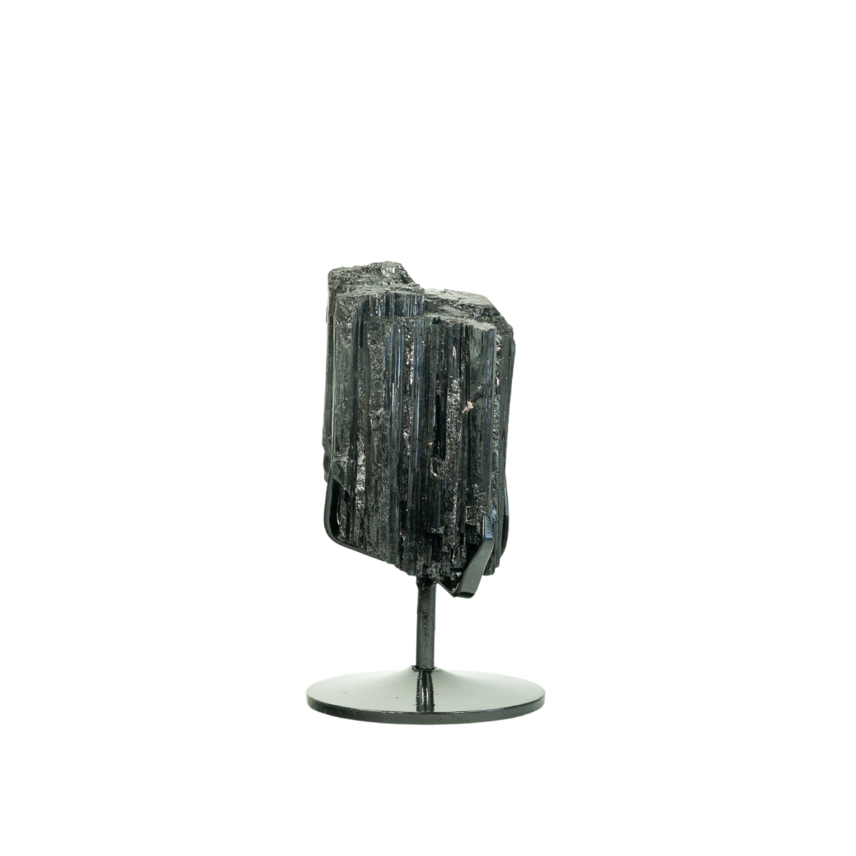 Pedra Turmalina Negra Bruta na Base Metal Preto 2,040 kg