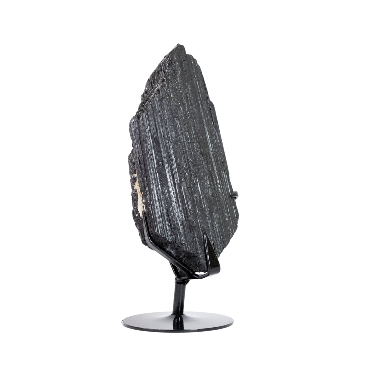 Pedra Turmalina Negra Bruta na Base Metal Preto 2,190 kg