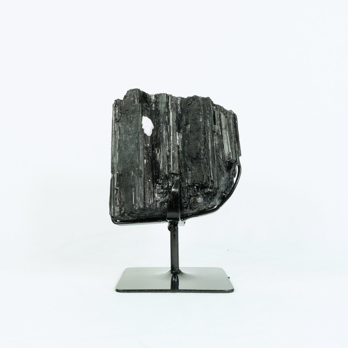 Pedra Turmalina Negra Bruta na Base Metal Preto 2,370 kg