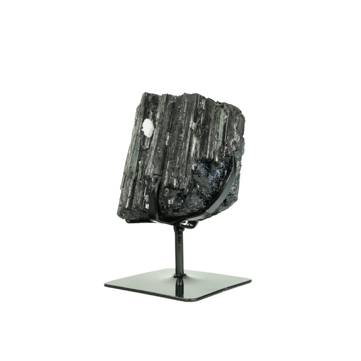 Pedra Turmalina Negra Bruta na Base Metal Preto 2,370 kg