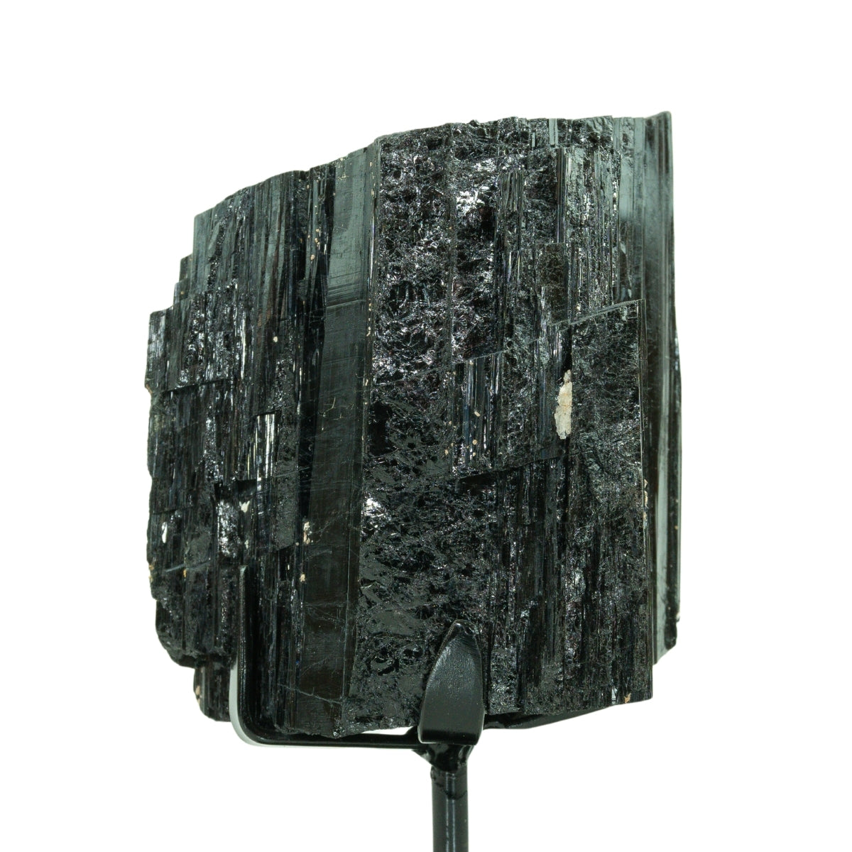 Pedra Turmalina Negra Bruta na Base Metal Preto 2,423 kg