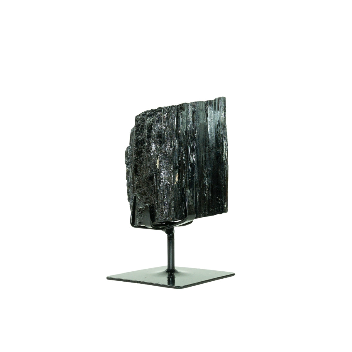 Pedra Turmalina Negra Bruta na Base Metal Preto 2,423 kg