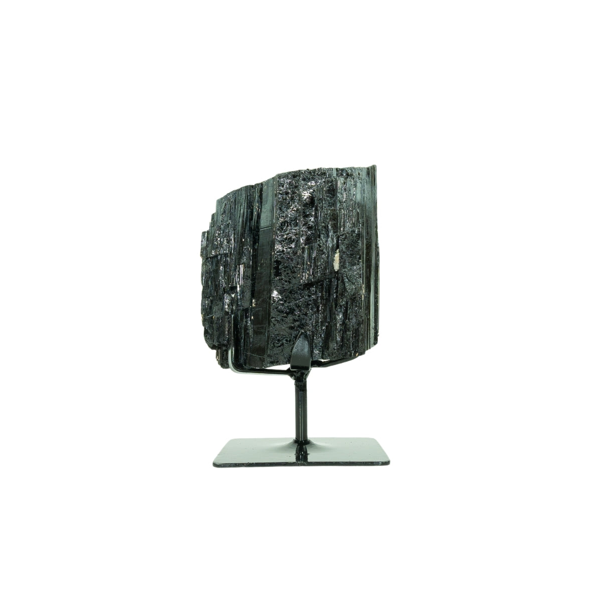 Pedra Turmalina Negra Bruta na Base Metal Preto 2,423 kg