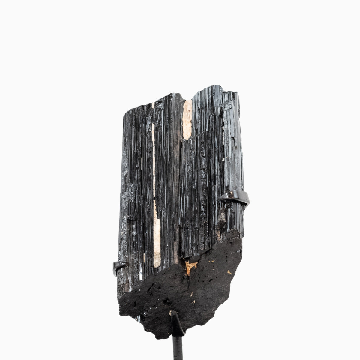 Pedra Turmalina Negra Bruta na Base Metal Preto 2,563 kg