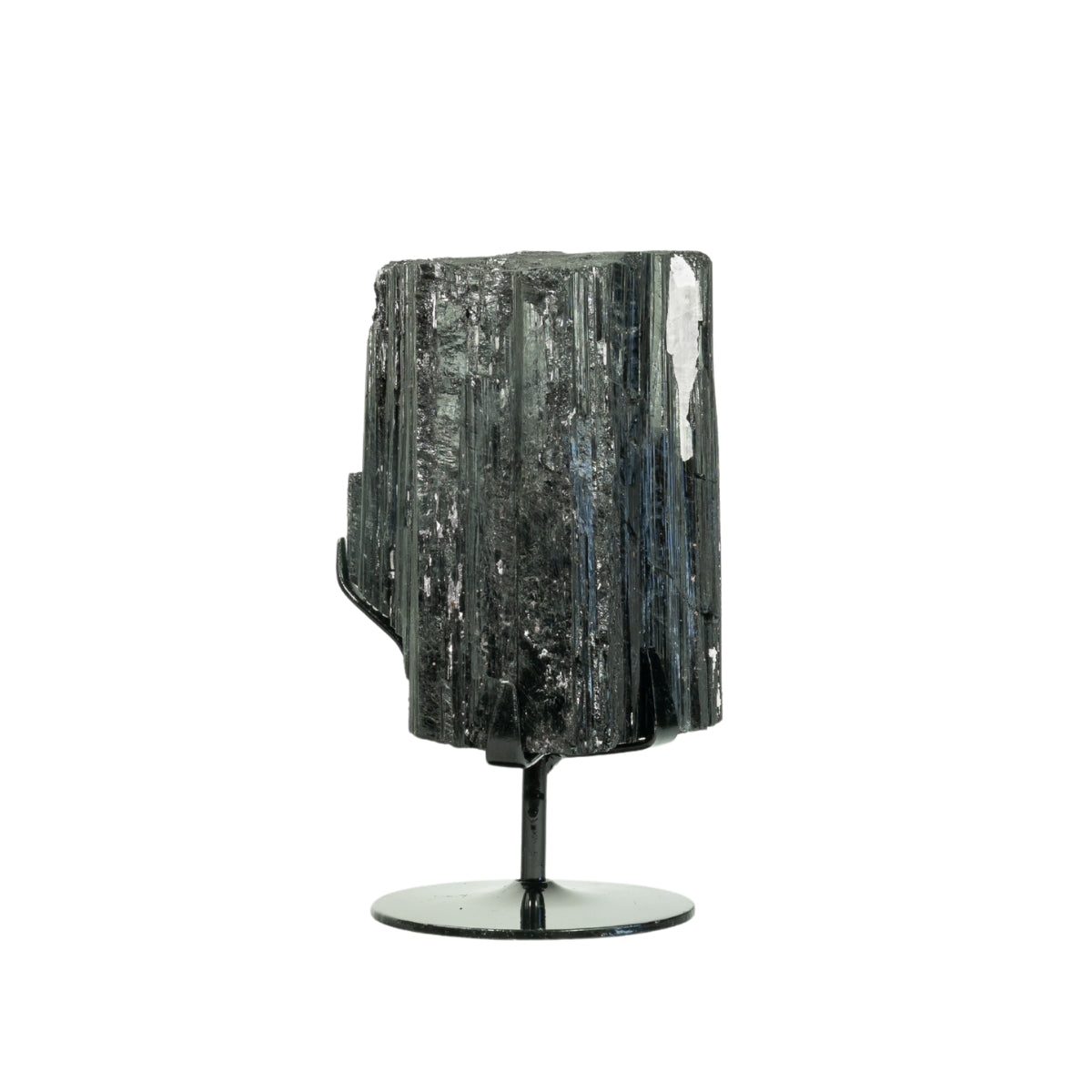Pedra Turmalina Negra Bruta na Base Metal Preto 2,810 kg