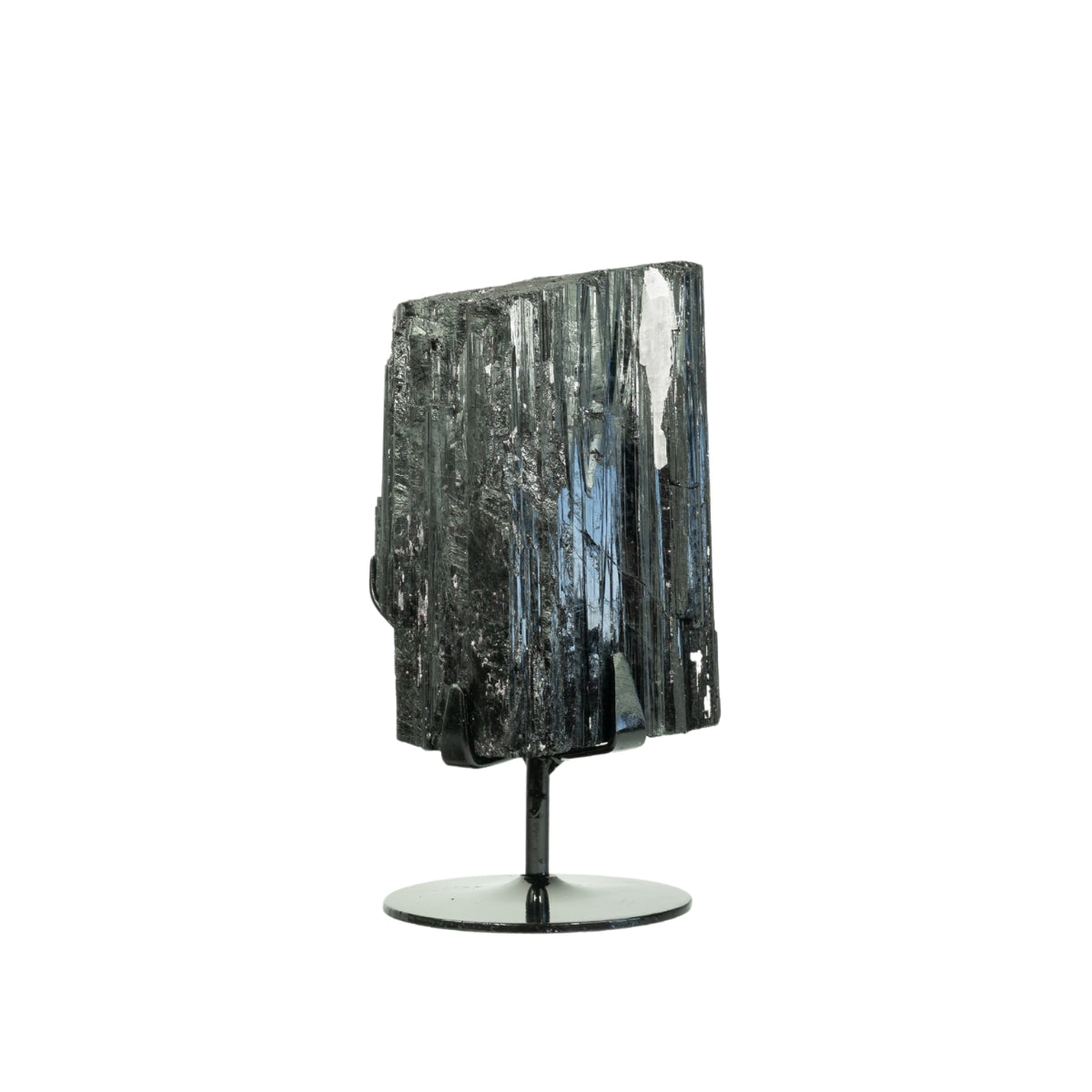 Pedra Turmalina Negra Bruta na Base Metal Preto 2,810 kg