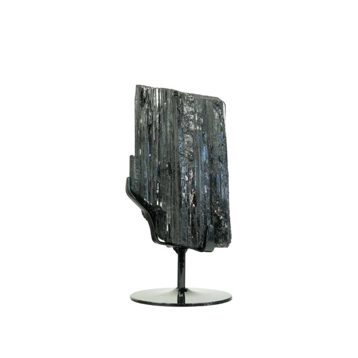 Pedra Turmalina Negra Bruta na Base Metal Preto 2,810 kg