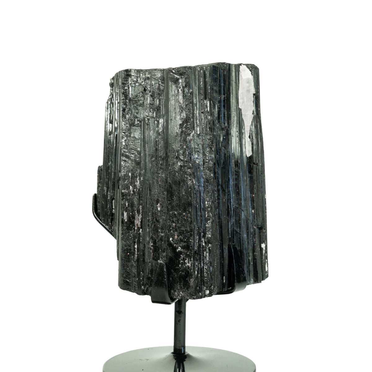 Pedra Turmalina Negra Bruta na Base Metal Preto 2,810 kg
