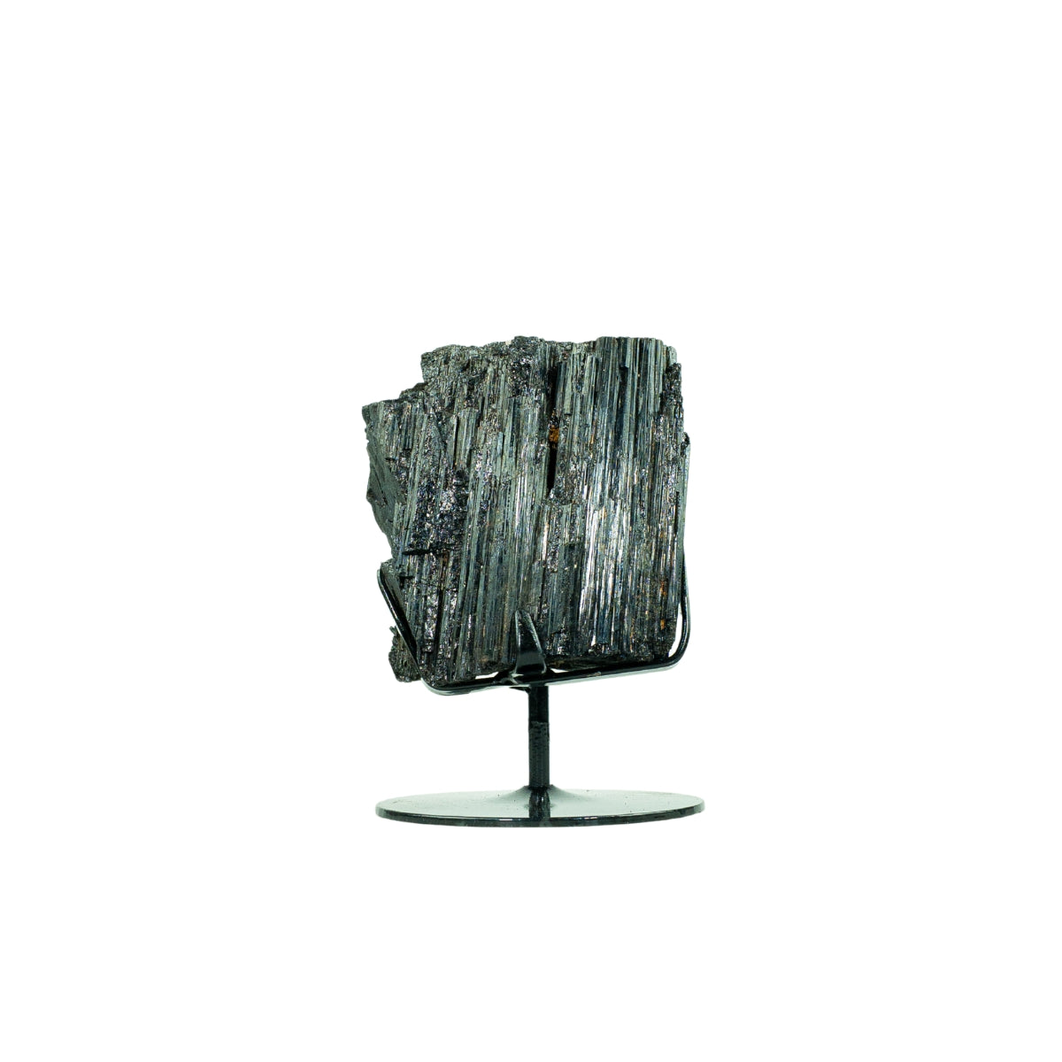 Pedra Turmalina Negra Bruta na Base Metal Preto 3,028 kg