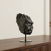 Pedra Turmalina Negra Bruta na Base Metal Preto 3,380 kg