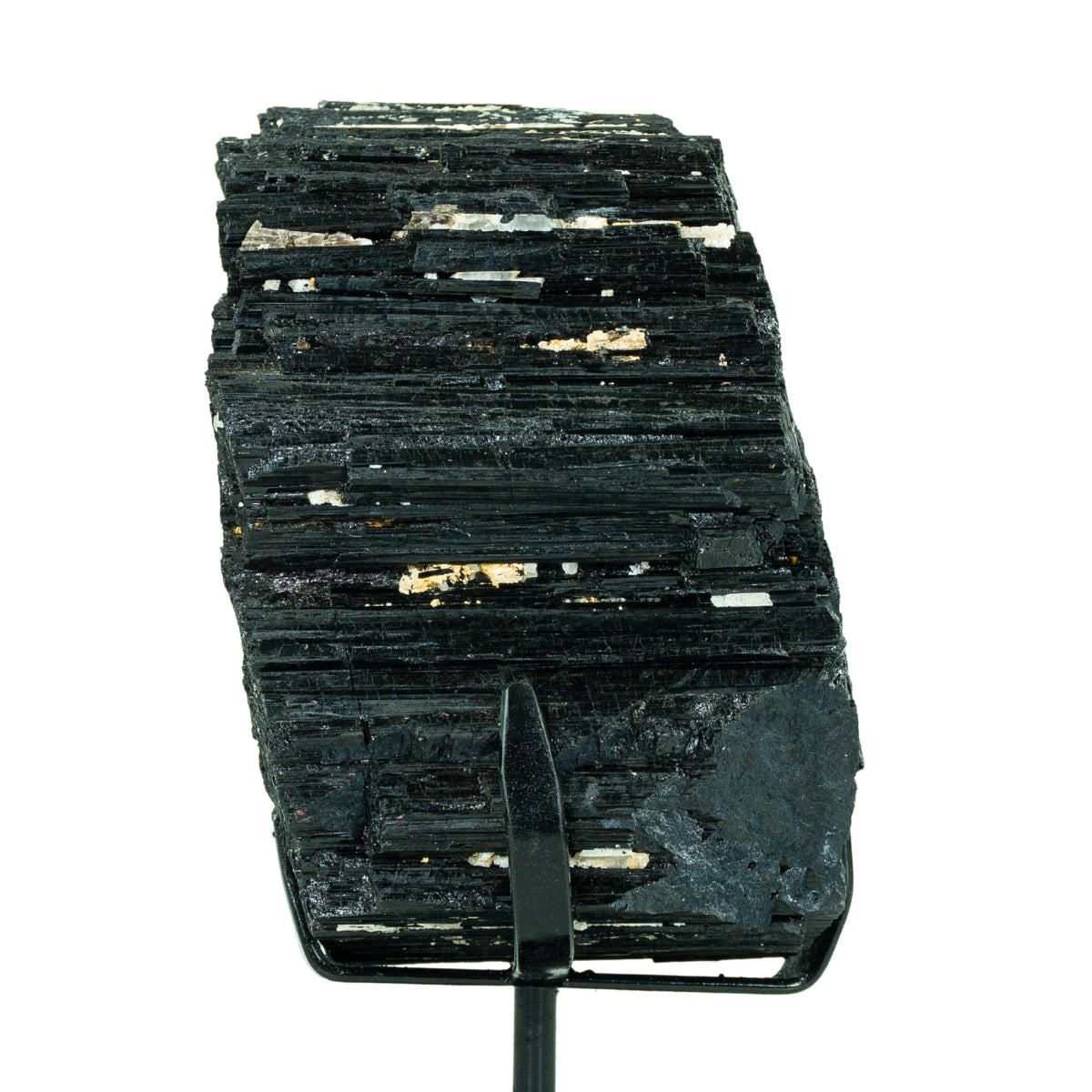 Pedra Turmalina Negra Bruta na Base Metal Preto 3,380 kg