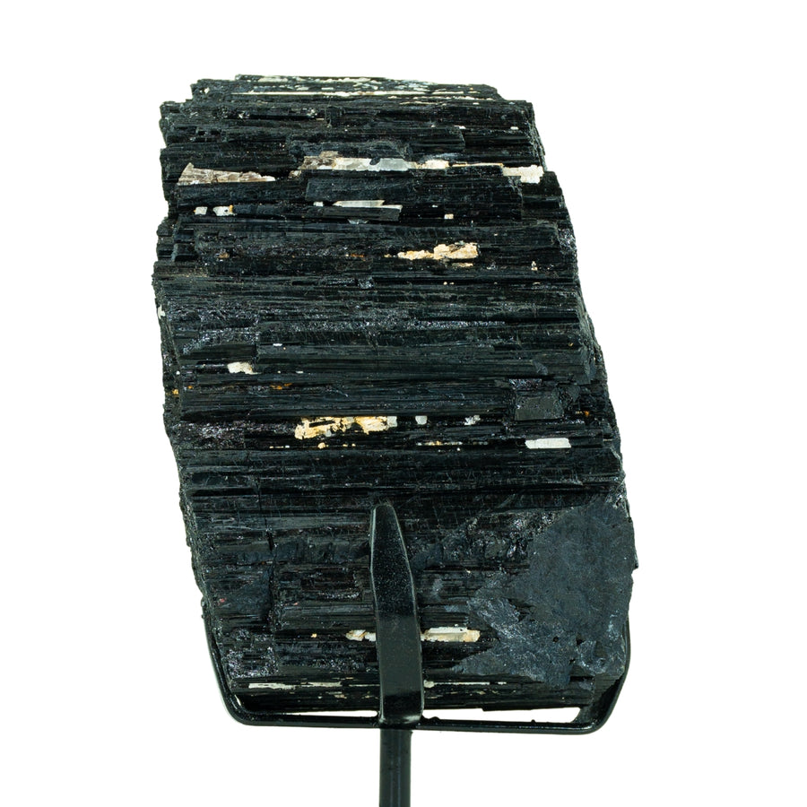 Pedra Turmalina Negra Bruta na Base Metal Preto 3,380 kg
