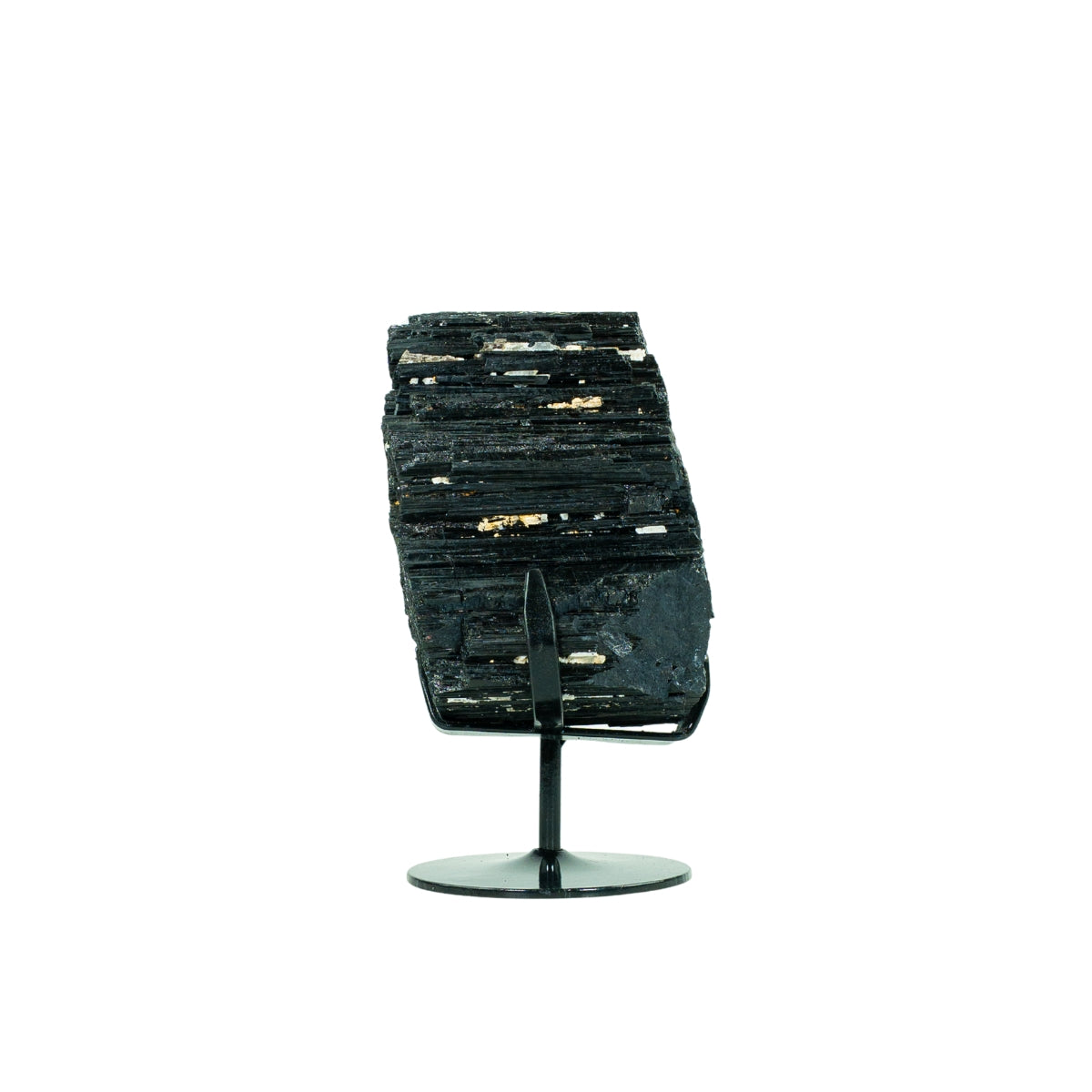 Pedra Turmalina Negra Bruta na Base Metal Preto 3,380 kg