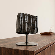 Pedra Turmalina Negra Bruta na Base Metal Preto 3,720 kg