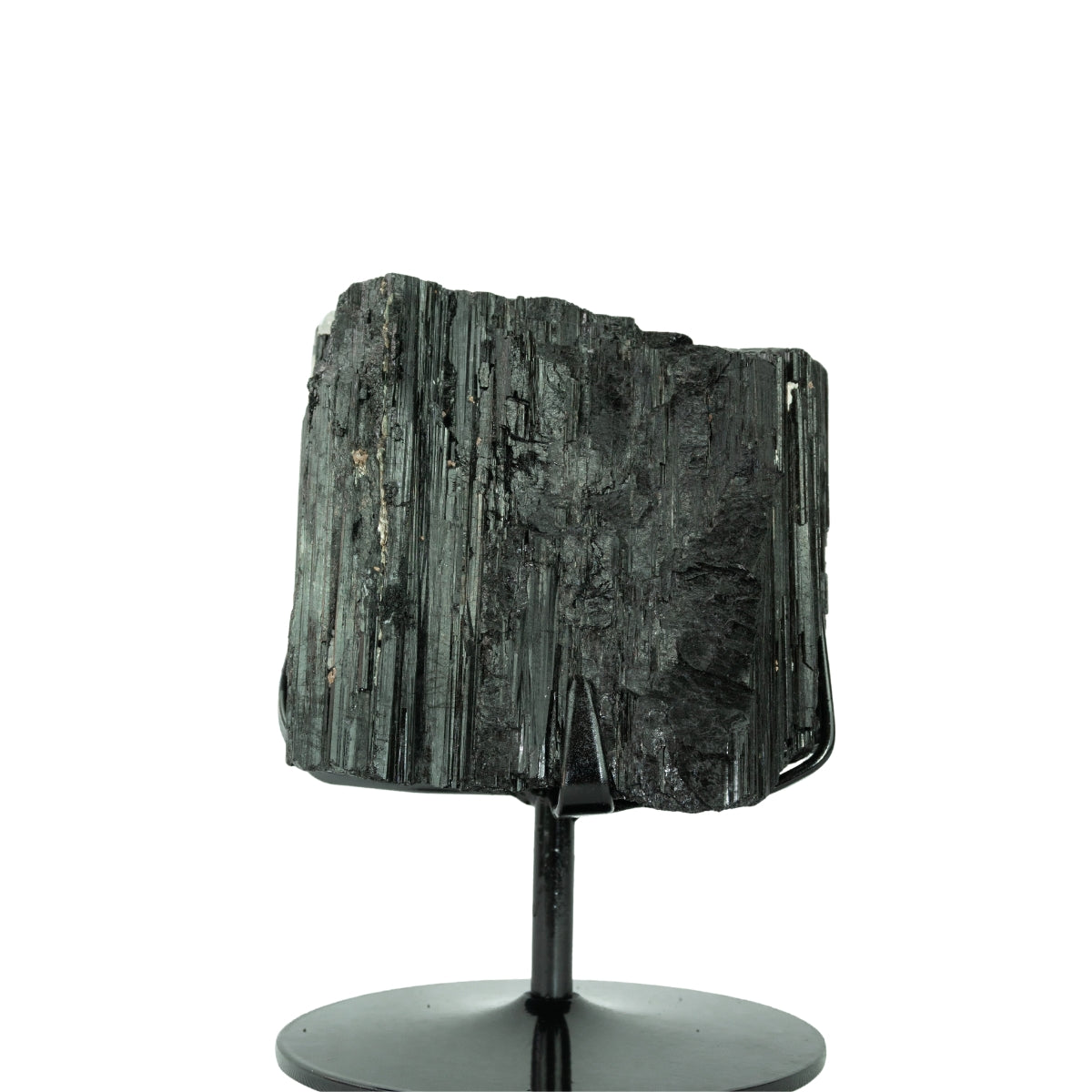 Pedra Turmalina Negra Bruta na Base Metal Preto 3,720 kg