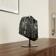 Pedra Turmalina Negra Bruta na Base Metal Preto 7,076 kg