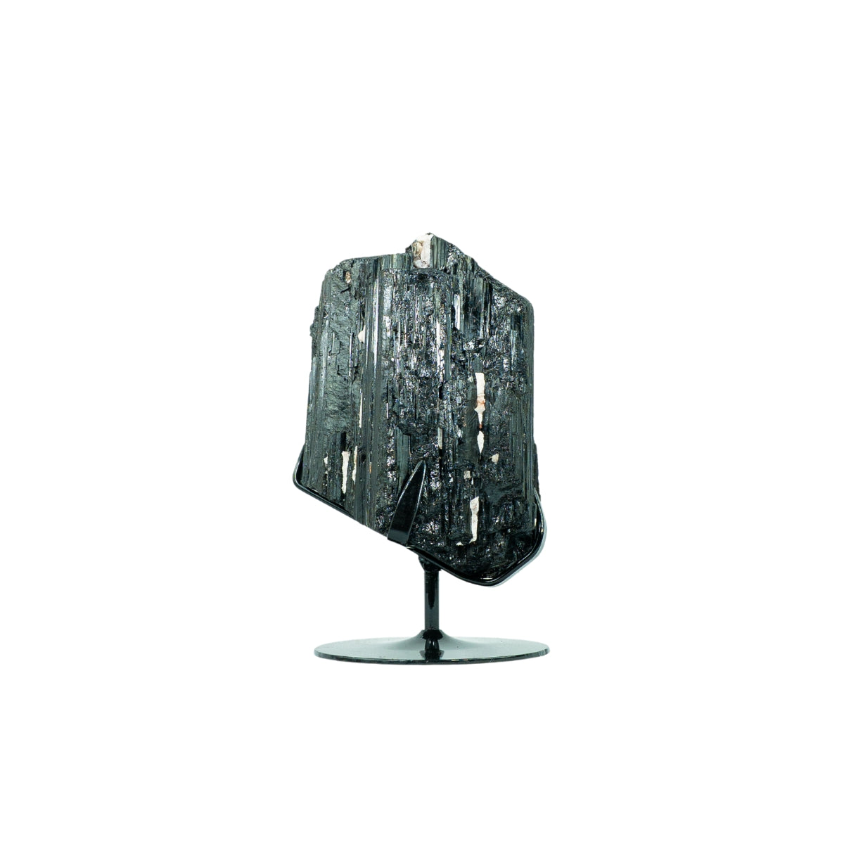 Pedra Turmalina Negra Bruta na Base Metal Preto 7,076 kg