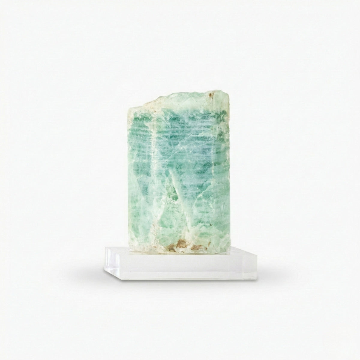 Pedra Água Marinha Bruta Grande na Base Acrílica 2,114 kg