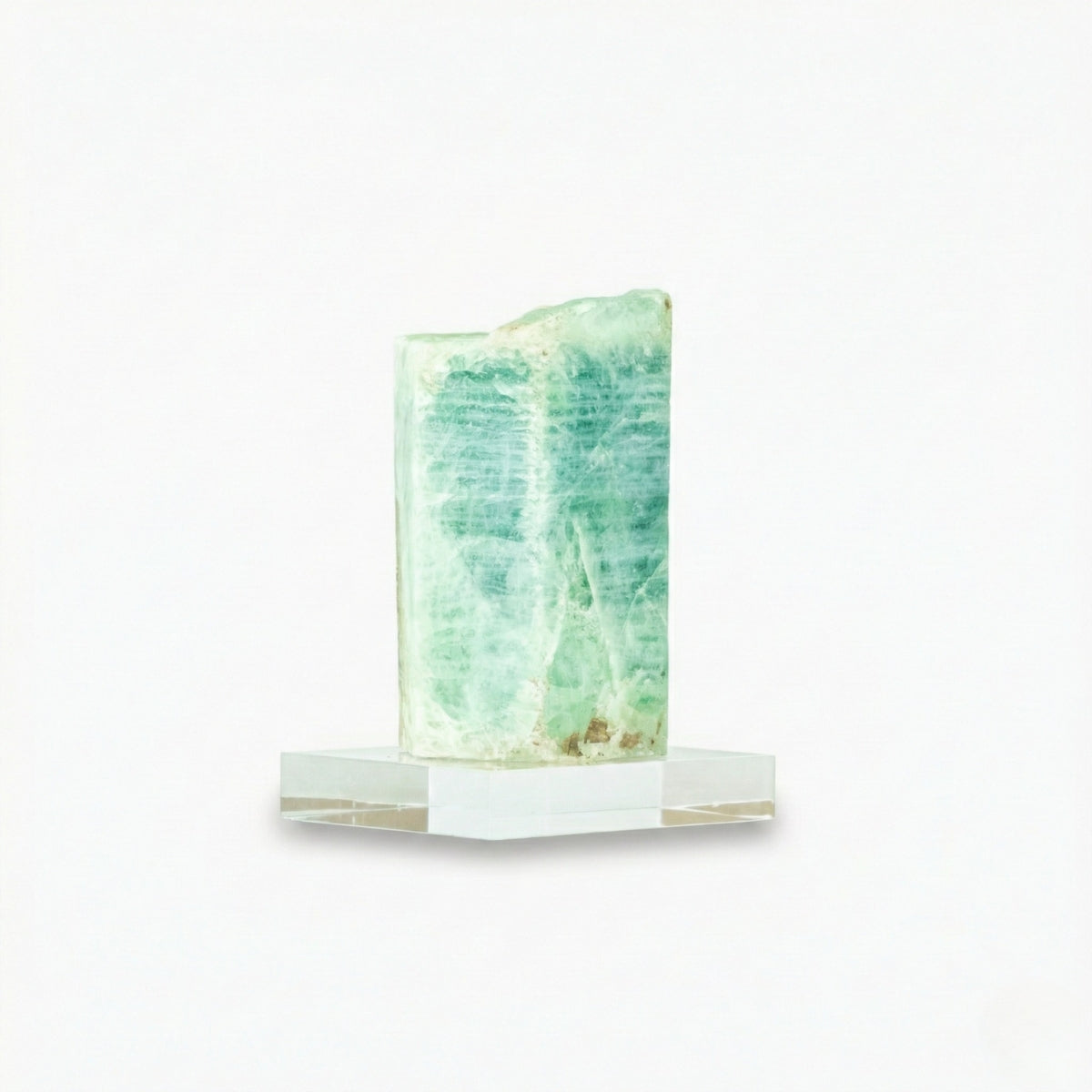 Pedra Água Marinha Bruta Grande na Base Acrílica 2,114 kg